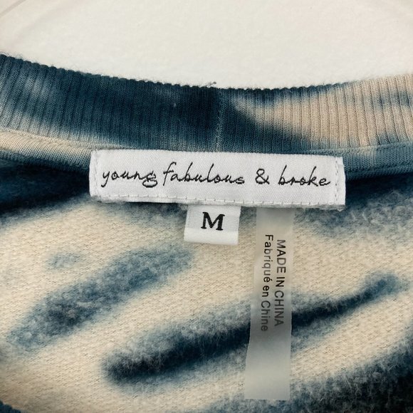 Young Fabulous & Broke Juliette Tie Dye Oversized Sweatshirt Size M Blue Safari - Picture 6 of 8